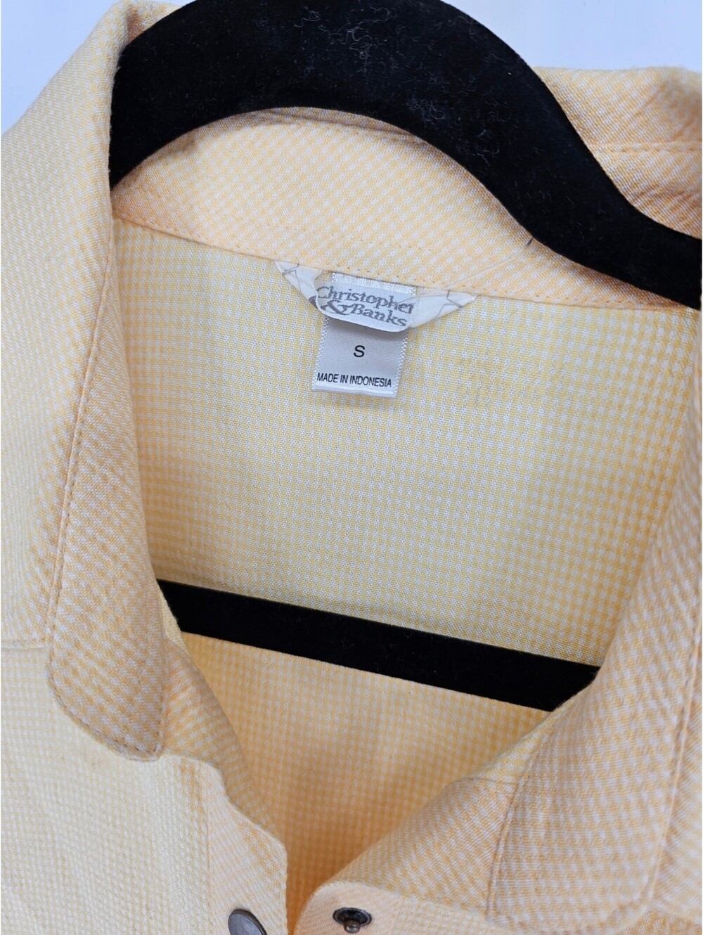 Christopher & Banks Women's Yellow Plaid Adjustable Long Sleeve Jacket Size S - Picture 4 of 5